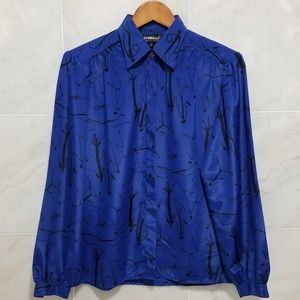 Vintage Loubella Abstract Stick Figure Blouse 6